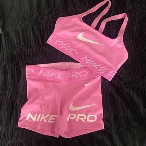 Nike Pro Shorts and sports bra